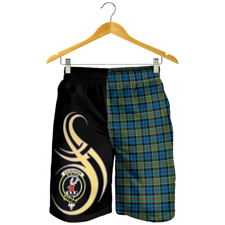 Scottish Colquhoun Ancient Clan Crest Tartan Believe in Me Men's Shorts