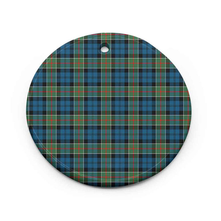 Scottish Colquhoun Ancient Clan Tartan Ceramic Ornament Circle Shape Tartan Plaid