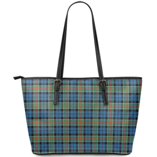 Scottish Colquhoun Ancient Clan Tartan Leather Tote Tartan Plaid
