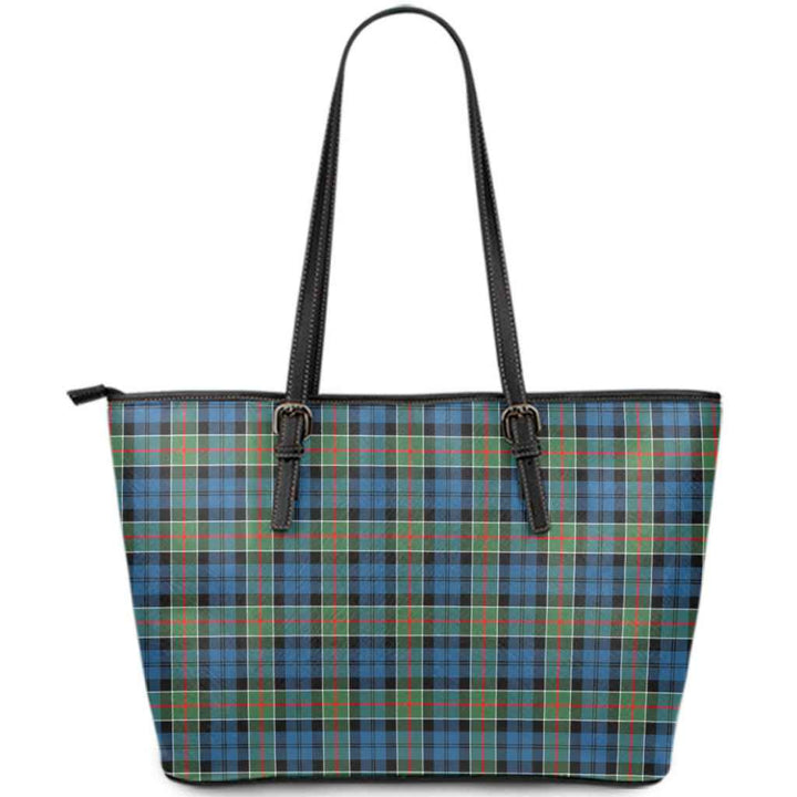 Scottish Colquhoun Ancient Clan Tartan Leather Tote Tartan Plaid
