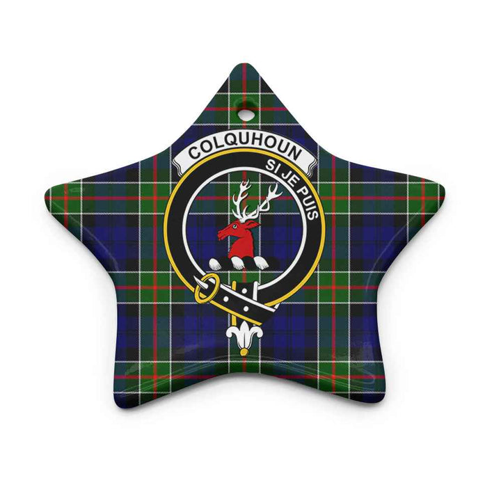 Scottish Colquhoun Clan Crest Tartan Ceramic Ornament Star Shape Tartan Plaid