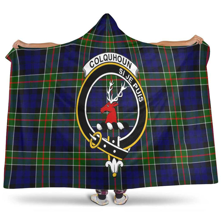 Scottish Colquhoun Clan Crest Tartan Hooded Blanket Tartan Plaid 1