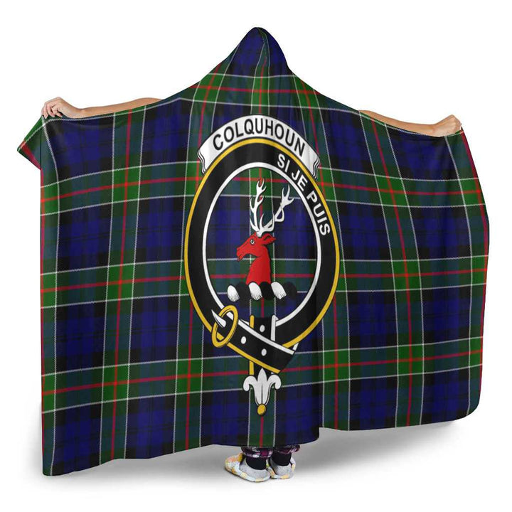 Scottish Colquhoun Clan Crest Tartan Hooded Blanket Tartan Plaid 2