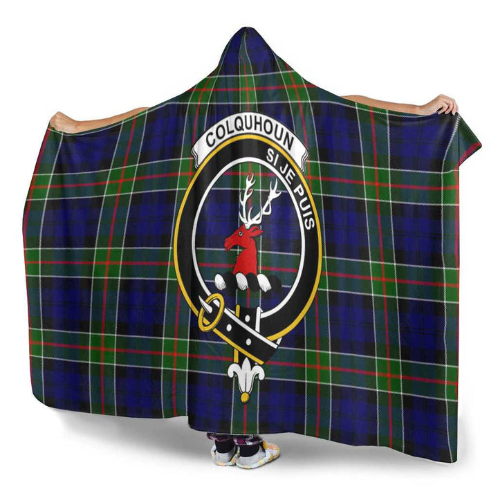Scottish Colquhoun Clan Crest Tartan Hooded Blanket Tartan Plaid 3