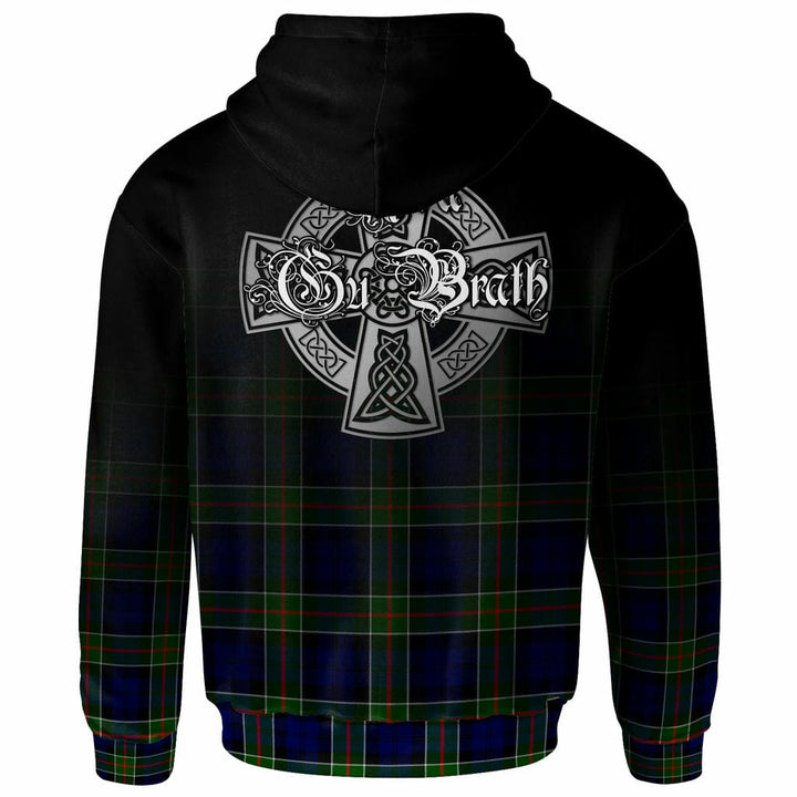 Scottish Colquhoun Clan Crest Tartan Hoodie - Alba Gu Brath Family Crest Celtic Inspired Back Side Tartan Plaid