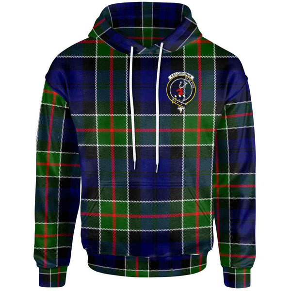 Scottish Colquhoun Clan Crest Tartan Hoodie Front Side Tartan Plaid