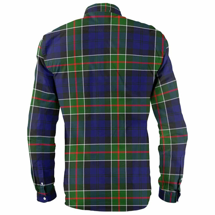 Scottish Colquhoun Clan Crest Tartan Long Sleeve Shirt Back Side Tartan Plaid
