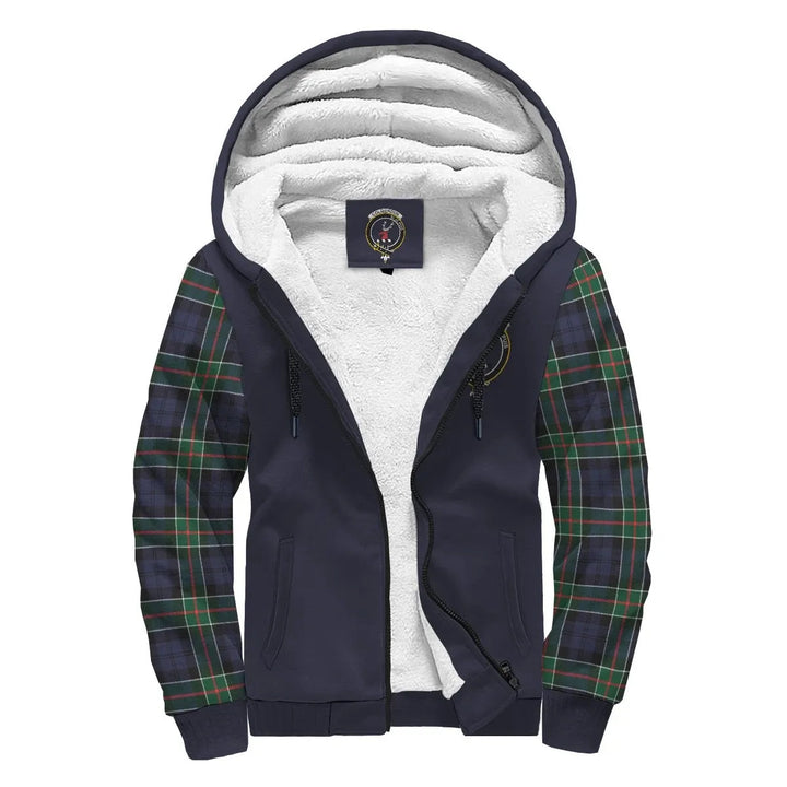 Scottish Colquhoun Clan Crest Tartan Plaid Sleeve Sherpa Hoodie