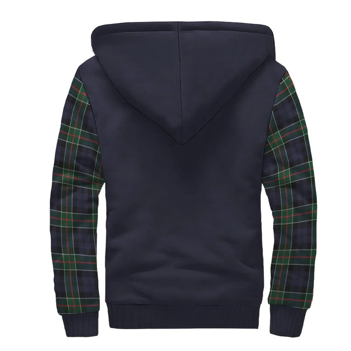 Scottish Colquhoun Clan Crest Tartan Plaid Sleeve Sherpa Hoodie