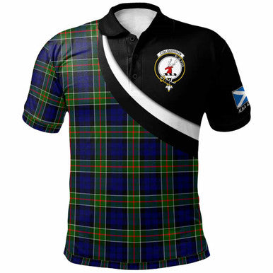 Scottish Colquhoun Clan Crest Tartan Polo Shirt - Scotland Forever Style Front Side Tartan Plaid