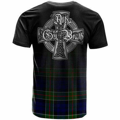 Scottish Colquhoun Clan Crest Tartan T-Shirt - Alba Gu Brath Family Crest Celtic Inspired Back Side Tartan Plaid