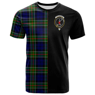 Scottish Colquhoun Clan Crest Tartan T-Shirt Half in Me Front Side Tartan Plaid