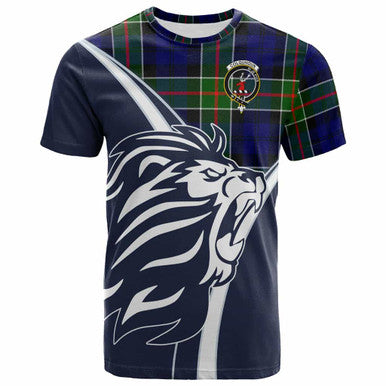 Scottish Colquhoun Clan Crest Tartan T-Shirt - Bend Style Front Side Tartan Plaid