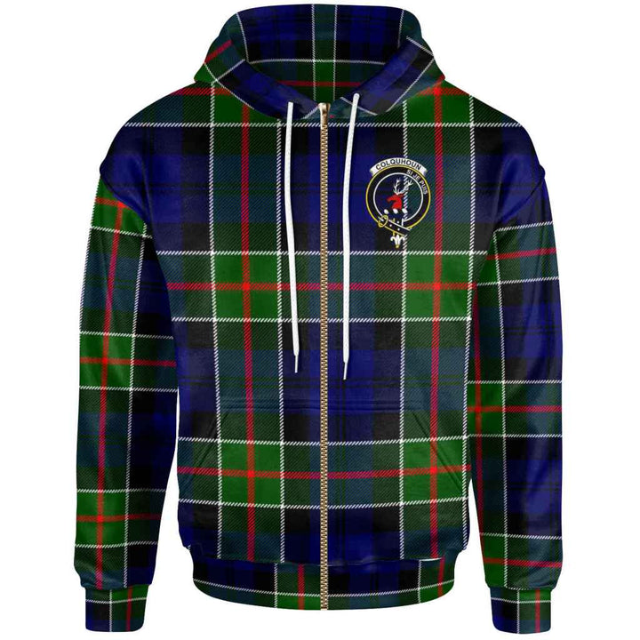 Scottish Colquhoun Clan Crest Tartan Hoodie Zip Tartan Plaid