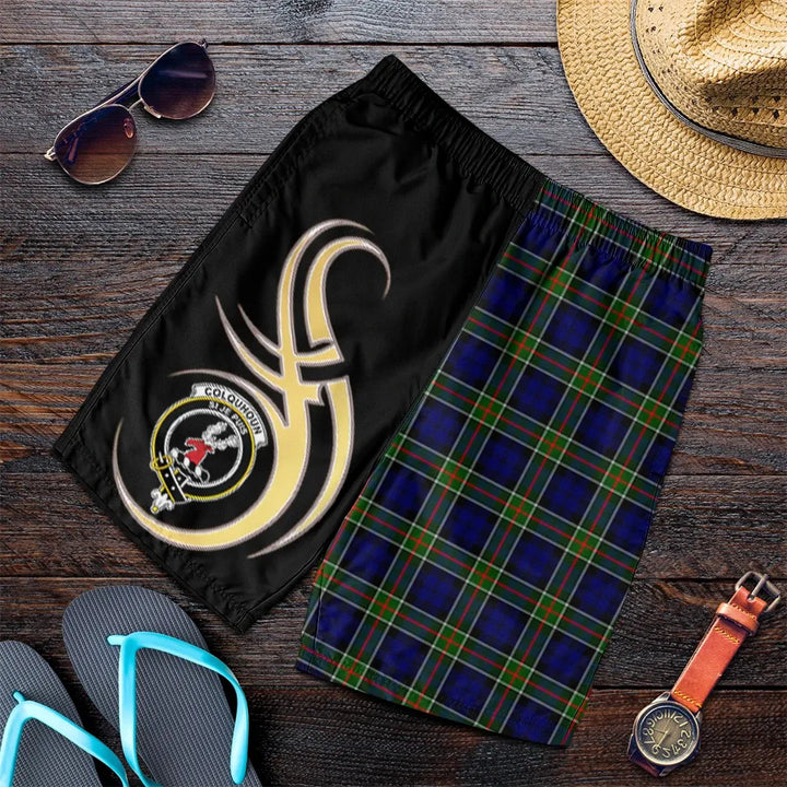 Scottish Colquhoun Modern Clan Crest Tartan Believe in Me Men's Shorts