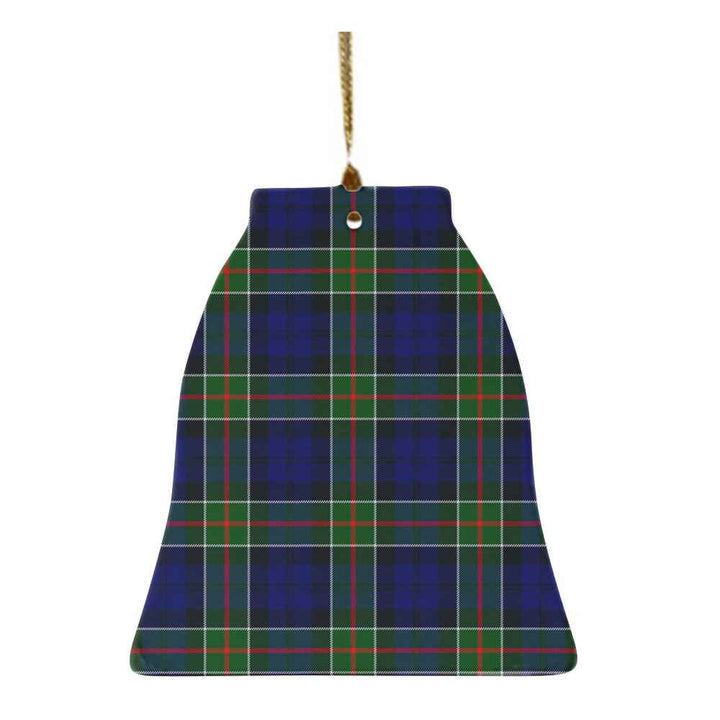 Scottish Colquhoun Modern Clan Tartan Ceramic Ornament Bell Shape Tartan Plaid