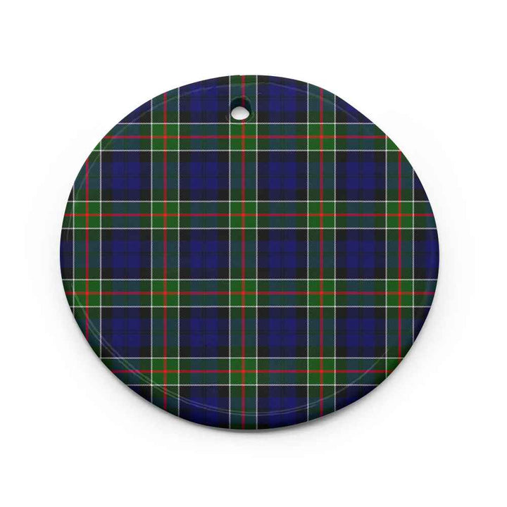 Scottish Colquhoun Modern Clan Tartan Ceramic Ornament Circle Shape Tartan Plaid