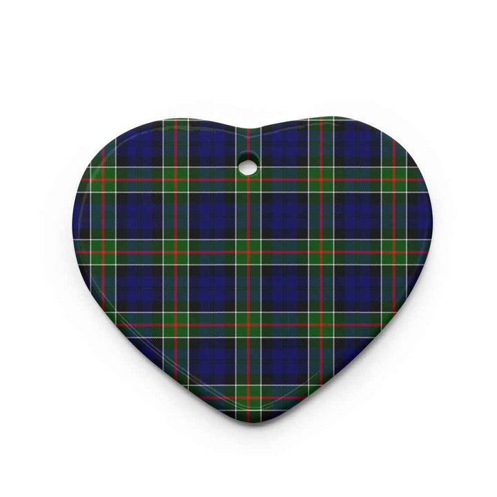 Scottish Colquhoun Modern Clan Tartan Ceramic Ornament Heart Shape Tartan Plaid