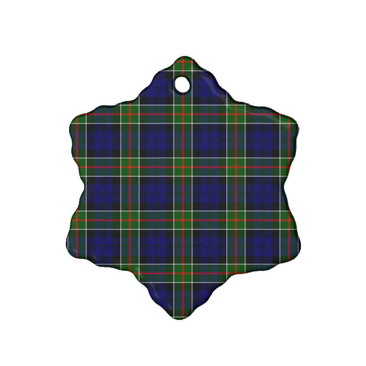 Scottish Colquhoun Modern Clan Tartan Ceramic Ornament Snow Flake Shape Tartan Plaid