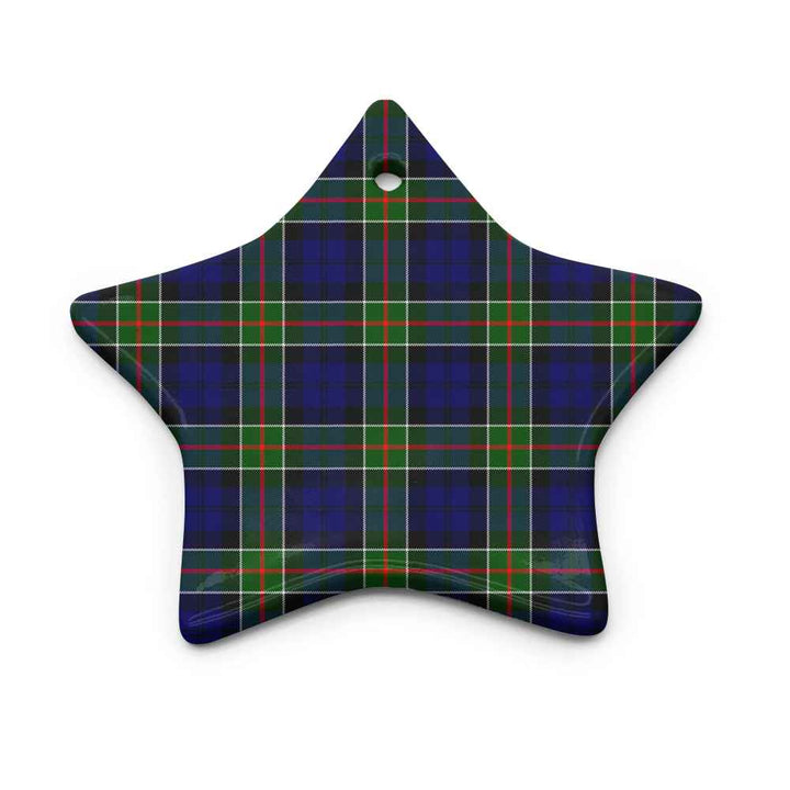 Scottish Colquhoun Modern Clan Tartan Ceramic Ornament Star Shape Tartan Plaid