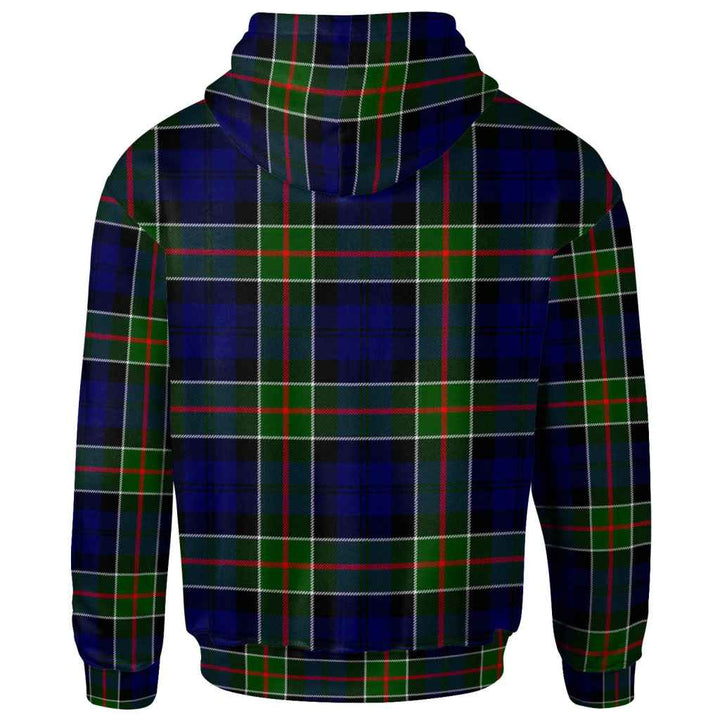 Scottish Colquhoun Modern Clan Tartan Hoodie Back Side Tartan Plaid