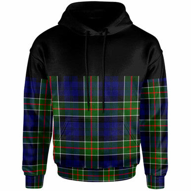 Scottish Colquhoun Modern Clan Tartan Hoodie - Horizontal Style Front Side Tartan Plaid