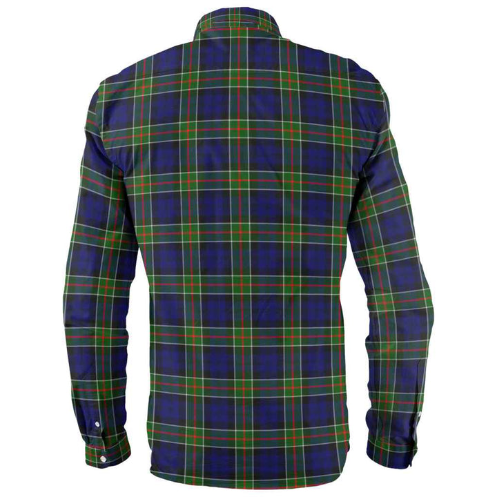 Scottish Colquhoun Modern Clan Tartan Long Sleeve Shirt Back Side Tartan Plaid