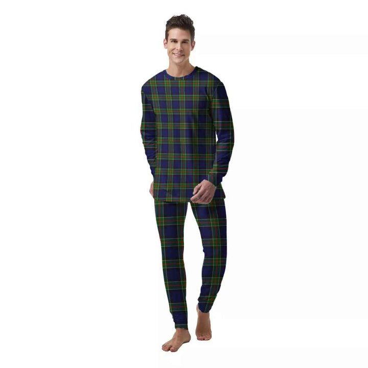 Scottish Colquhoun Modern Clan Tartan Pajama Set  Men Front Side Tartan Plaid