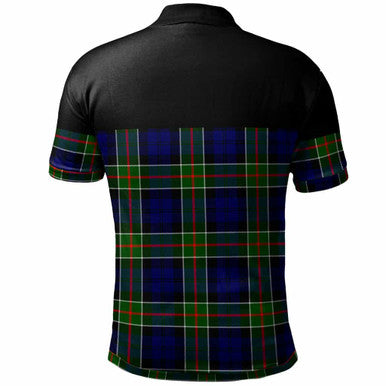 Scottish Colquhoun Modern Clan Tartan Polo Shirt - Horizontal Style Back Side Tartan Plaid