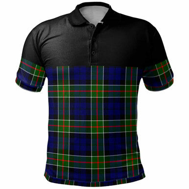 Scottish Colquhoun Modern Clan Tartan Polo Shirt - Horizontal Style Front Side Tartan Plaid