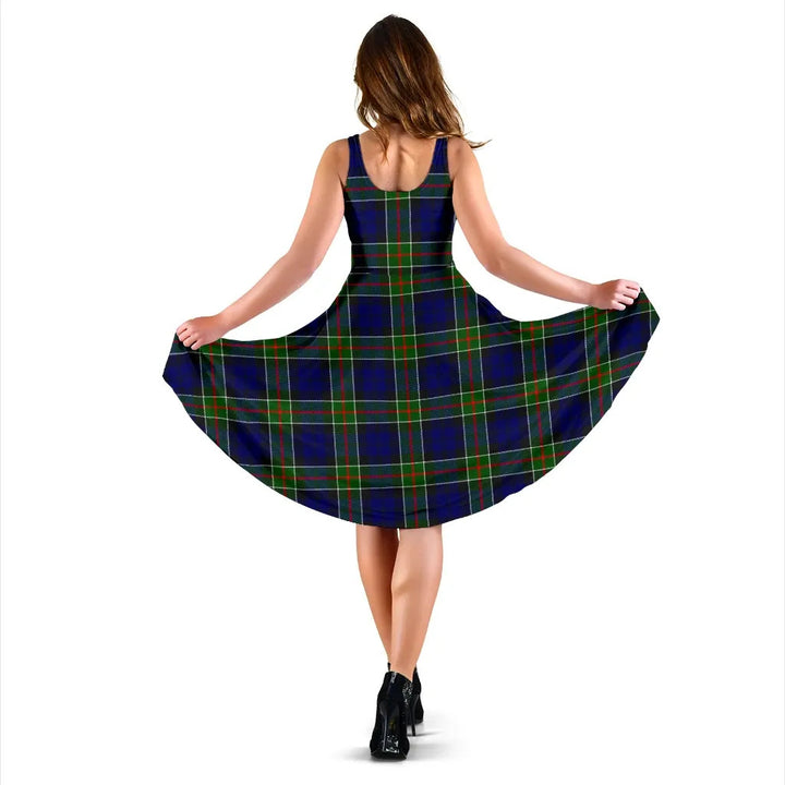 Scottish Colquhoun Modern Clan Tartan Women Midi Dress