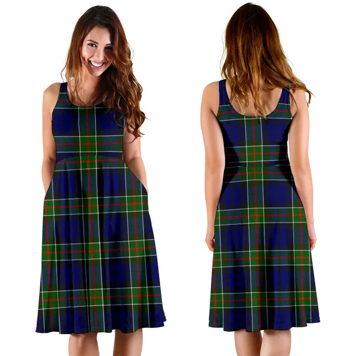 Scottish Colquhoun Modern Clan Tartan Women Midi Dress
