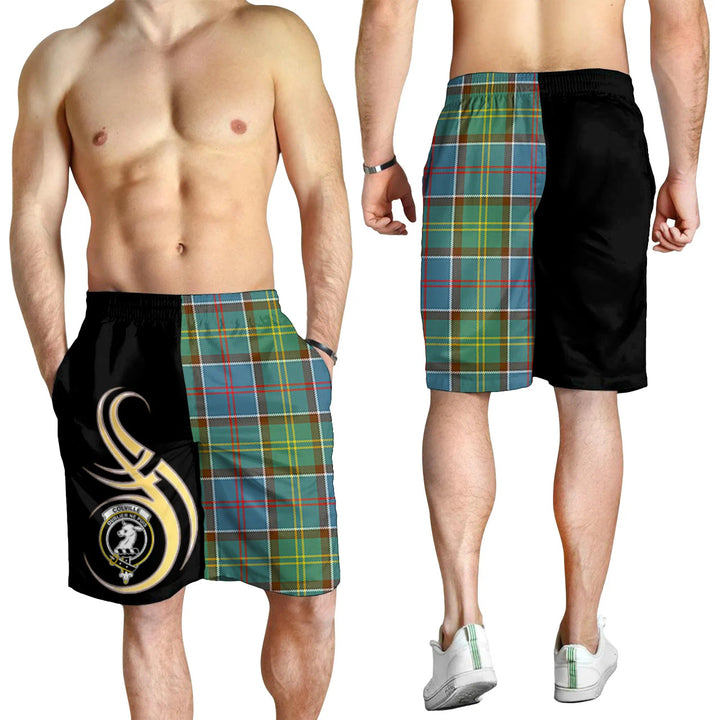 Scottish Colville Clan Crest Tartan Believe in Me Men's Shorts