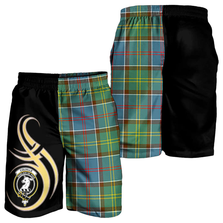 Scottish Colville Clan Crest Tartan Believe in Me Men's Shorts