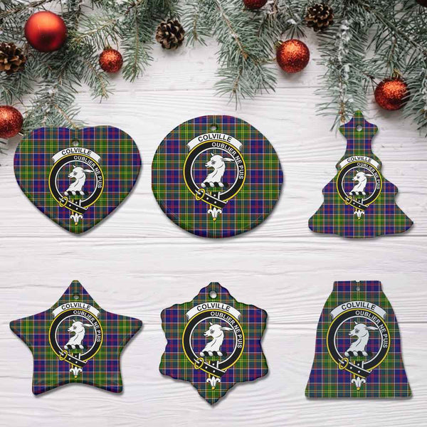 Scottish Colville Clan Crest Tartan Ceramic Ornament All Tartan Plaid