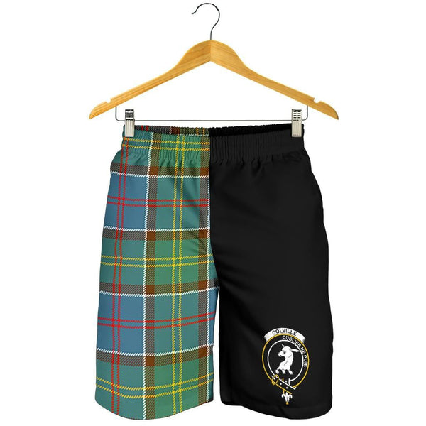 Scottish Colville Clan Crest Tartan Half of Me Men's Shorts