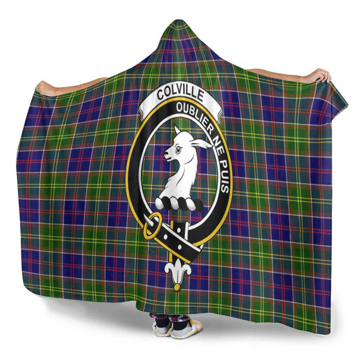 Scottish Colville Clan Crest Tartan Hooded Blanket Tartan Plaid 3