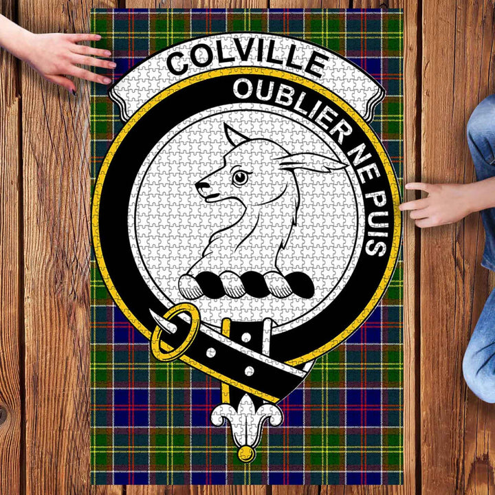Scottish Colville Clan Crest Tartan Jigsaw Puzzle 3