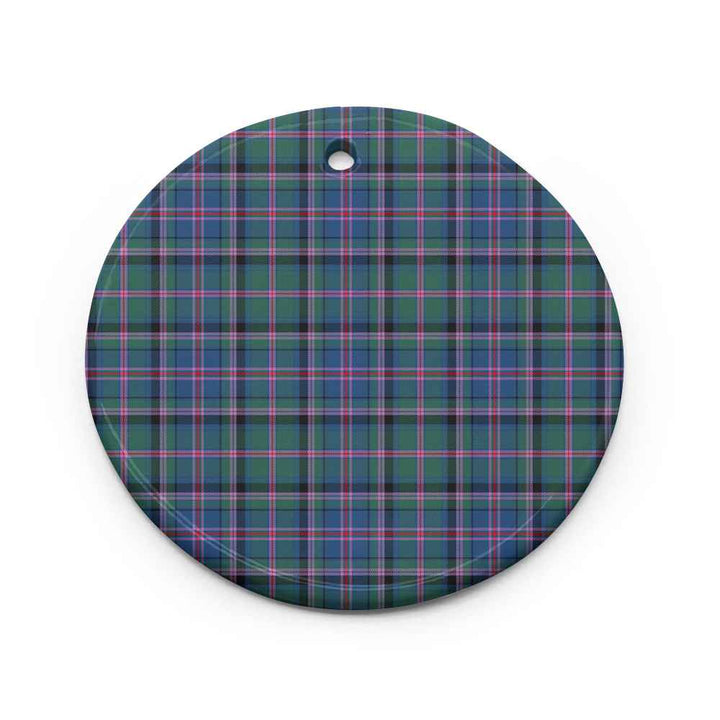 Scottish Cooper Ancient Clan Tartan Ceramic Ornament Circle Shape Tartan Plaid