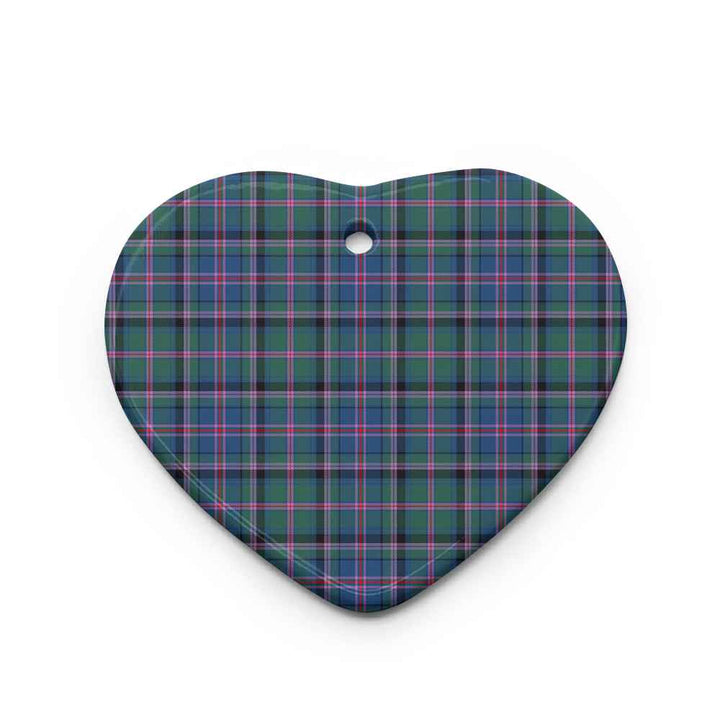 Scottish Cooper Ancient Clan Tartan Ceramic Ornament Heart Shape Tartan Plaid