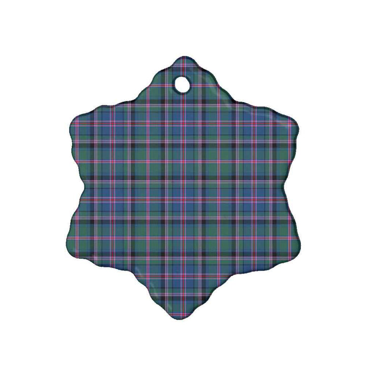 Scottish Cooper Ancient Clan Tartan Ceramic Ornament Snow Flake Shape Tartan Plaid