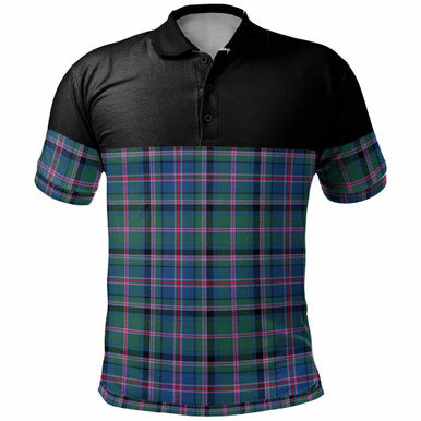 Scottish Cooper Ancient Clan Tartan Polo Shirt - Horizontal Style Front Side Tartan Plaid