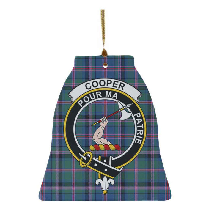 Scottish Cooper Clan Crest Tartan Ceramic Ornament Bell Shape Tartan Plaid