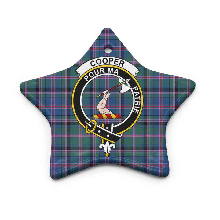 Scottish Cooper Clan Crest Tartan Ceramic Ornament Star Shape Tartan Plaid