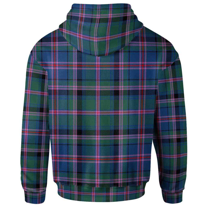 Scottish Cooper Clan Crest Tartan Hoodie Back Side Tartan Plaid