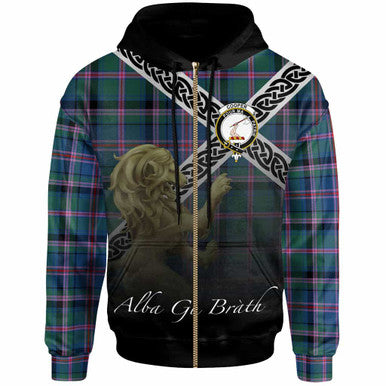 Scottish Cooper Clan Crest Tartan Hoodie - Scotland Lion Zip-up Tartan Plaid