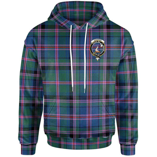 Scottish Cooper Clan Crest Tartan Hoodie Front Side Tartan Plaid