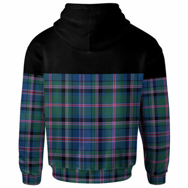 Scottish Cooper Clan Crest Tartan Hoodie - Horizontal Style Back Side Tartan Plaid