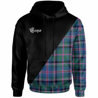 Scottish Cooper Clan Crest Tartan Hoodie - Military Logo Front Side Tartan Plaid