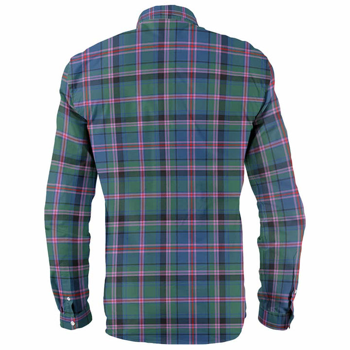 Scottish Cooper Clan Crest Tartan Long Sleeve Shirt Back Side Tartan Plaid